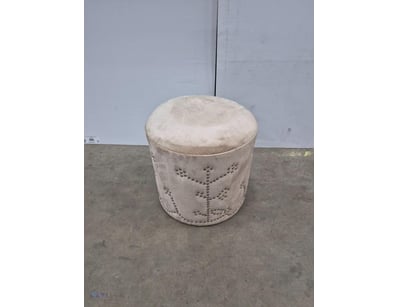 Round ottoman with patterns, cream/beige colour

D...
