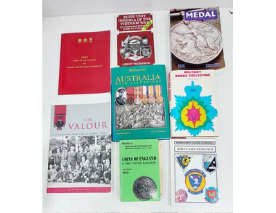 COLLECTION OF MILITARY MEDALS AND INSIGNIA REFEREN...