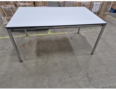 Table, White Top, Silver Legs & Frame,
Approx Dim...