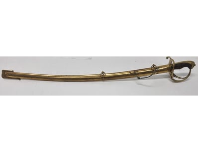 BRITISH MILITARY OFFICER'S SABRE WITH BRASS SCABBA...
