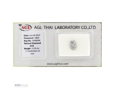 3.105CT CERTIFIED, NATURAL DIAMOND     

Oval Bril...