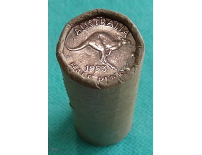 ROLL OF 1953 QEII, AUSTRALIAN HALF PENNY  

(50X C...