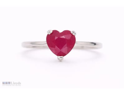 NATURAL BURMESE RUBY RING ON 925 SILVER - WITH CER...