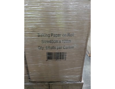 Baking Paper on Roll, 40cm x 120mQuantity, 6 Rolls...