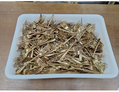 Container Of Forks, Quantity To Tub, Gold Finish
...