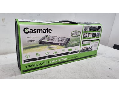 Gasmate Travelmate II Twin Stove with Hotplate - a...