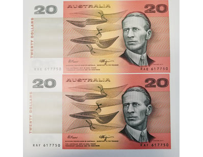 AUSTRALIAN $20 BANKNOTES , R412 (UNC) 

CV : $30...