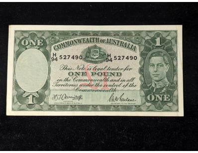 COMMONWEALTH OF AUSTRALIA ONE POUND NOTE

A Vint...