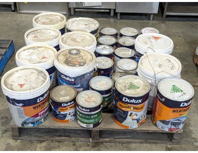 Pallet Lot Of Paint, brand include Dulux, Taubmans...