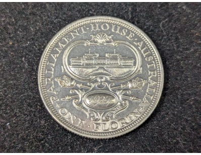1927 AUSTRALIAN 8 PEARL PARLIAMENT HOUSE FLORIN
...