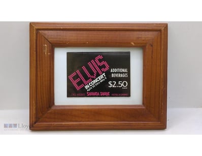 FRAMED VINTAGE ELVIS CONCERT TICKET - SAHARA TAHOE...