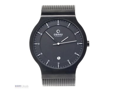 OBAKU BLACK STAINLESS STEEL MEN'S WATCH V133XBBMB ...