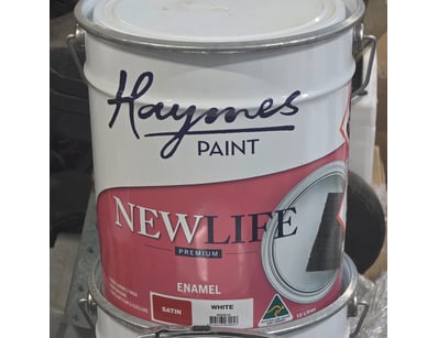 Haymes paint, new life, premium, enamel, satin, wh...