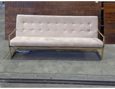 3 seater sofa, gold coloured metal frame, beige fi...