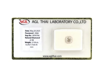 3.158CT CERTIFIED, NATURAL DIAMOND     

Cushion B...