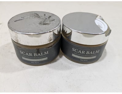 Pair of post-surgery scar balm containers, 50g eac...