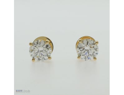 3.00 CARAT DIAMOND SOLITAIRE EARRINGS IGI CERTIFIE...