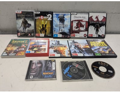Comprehensive PC gaming collection featuring title...