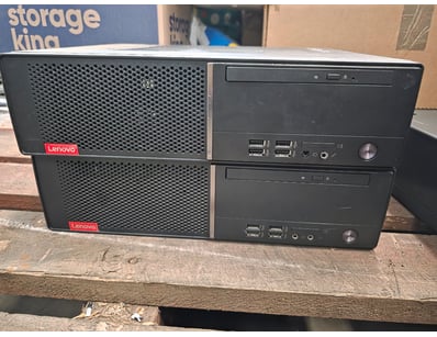 Pair of Lenovo V520S-08IKL Desktop Computers. Blac...