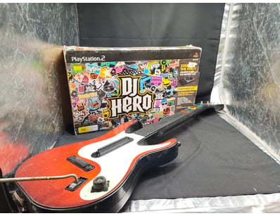 DJ HERO PLAYSTATION 2 BUNDLE WITH GUITAR CONTROLLE...