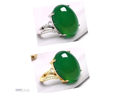 2 X GOLD AND SILVER PLATED ADJUSTABLE RINGS WITH G...