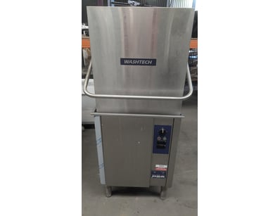Washtech commercial hood-type dishwasher, stainles...