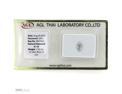 1.122CT CERTIFIED, NATURAL DIAMOND     

Marquise ...