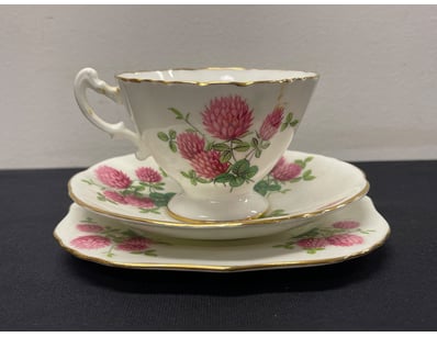 HAMMERSLEY, PINK FLOWER. CUP, PLATE & SAUCER SET....