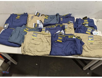 Bulk lot of Bisley Workwear trousers comprising na...