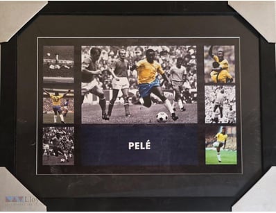 PELÉ FOOTBALL LEGEND FRAMED PHOTOGRAPHIC MONTAGE

...