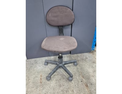 Fabric office chair, black finish.

