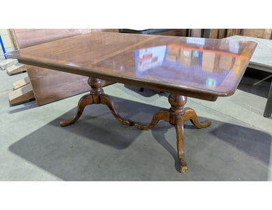 Dining table, timber style with extension pieces

...