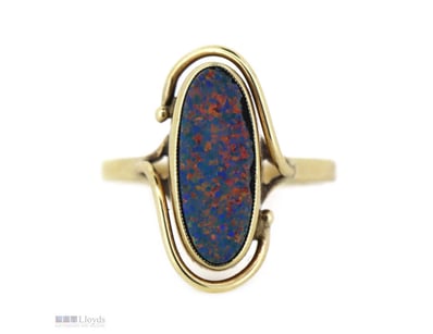 9K YELLOW GOLD, AUSTRALIAN COOBER PEDY OPAL, VINTA...