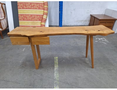 Hall Table With Drawers, Timber Style, Natural Fin...