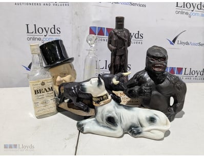 VINTAGE BEAM BOURBON WHISKEY DECANTER COLLECTION W...