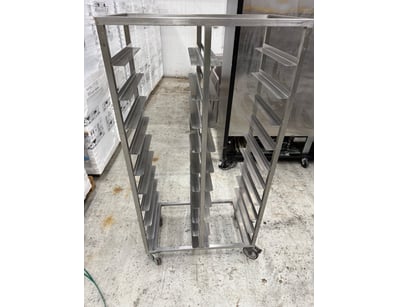 RRP: $1,500. CUSTOM 18 TRAY SERVICE TROLLEY, CAPAC...