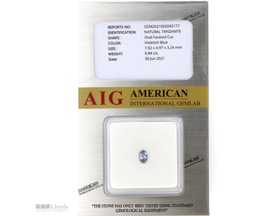 0.84CT CERTIFIED, NATURAL TANZANITE     

Oval Fac...