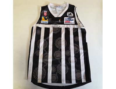 COLLINGWOOD FOOTBALL CLUB SIGNED BASKETBALL JERSEY...