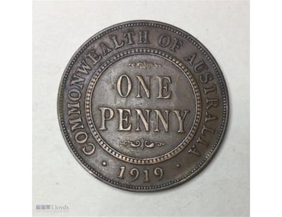 1919 AUSTRALIA KGV ONE PENNY  



294211+2