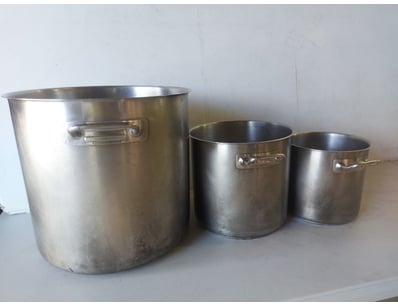 3 Stainless Steel Stock Pots of Various sizes

S...