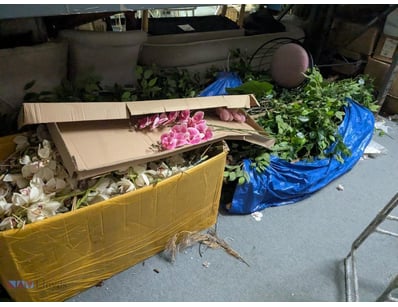 Large mixed floral lot comprising premium cut orch...