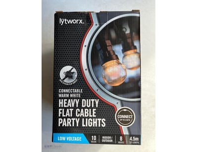 Heavy Duty Flat Cable Party Lights, Connectable, W...