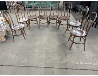 Café chairs Thonet style, featuring iconic curved ...