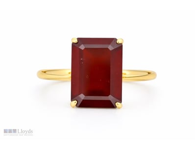 NATURAL GARNET (SPESSARTITE) RING ON 925 SILVER - ...