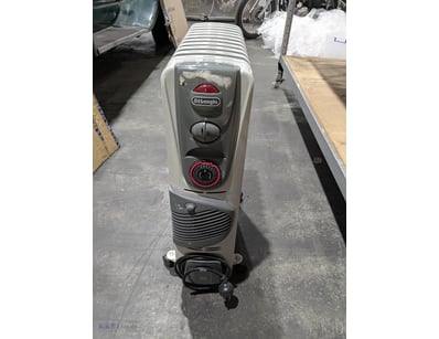 DeLonghi Oil Column Heater, white finish with grey...