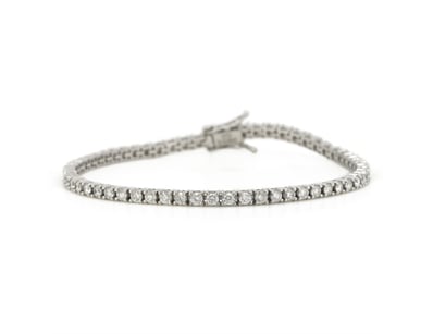9K WHITE GOLD,  2.55CT TDW DIAMOND, TENNIS BRACELE...