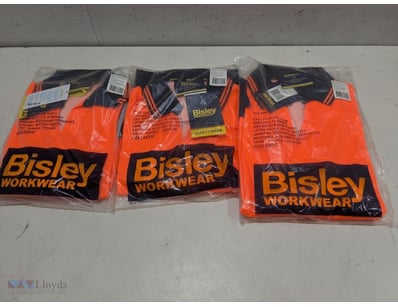 Bisley Workwear Women's Hi Vis V-Neck Polo Long Sl...