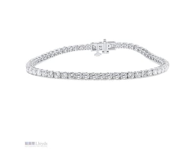 5.02 CARATS STERLING SILVER LAB GROWN DIAMOND TENN...