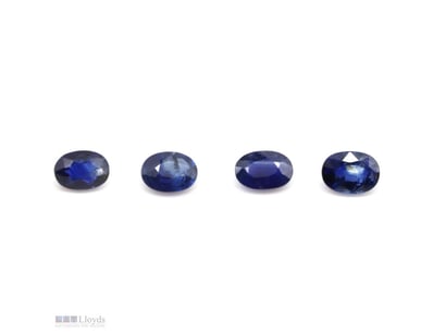 3.99CT TSW X 4, NATURAL BLUE CORUNDUM SAPPHIRES   ...