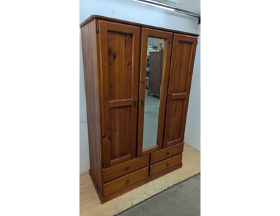 Timber Cupboard, 3 × Doors to Hanging Space, 4 × D...